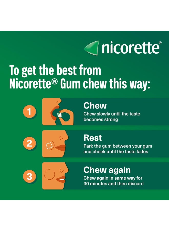 Nicorette Icy White 4mg Gum (105 Pieces), Discreet Stop Smoking and Stop Vaping Aid to Help you Quit For Good, Tackle Cravings and Withdrawal Symptoms, Nicotine Gum (Quit Smoking or Vaping) - Image 2